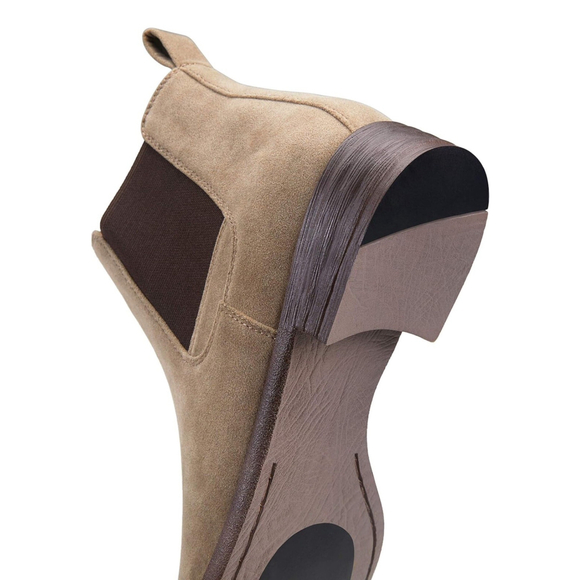 Jousen Men's Suede Chelsea Boots•Size 10 Mushroom•New W/Box - Picture 4 of 9